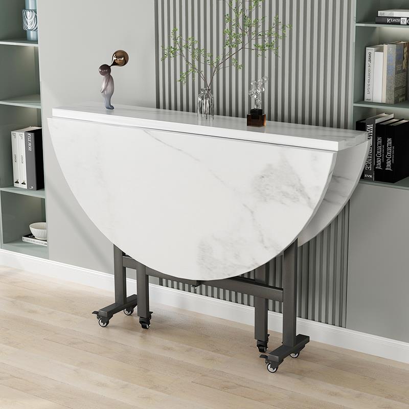 折叠圆桌餐桌家用桌子吃饭小户型饭桌出租房一体免安装简易小饭桌