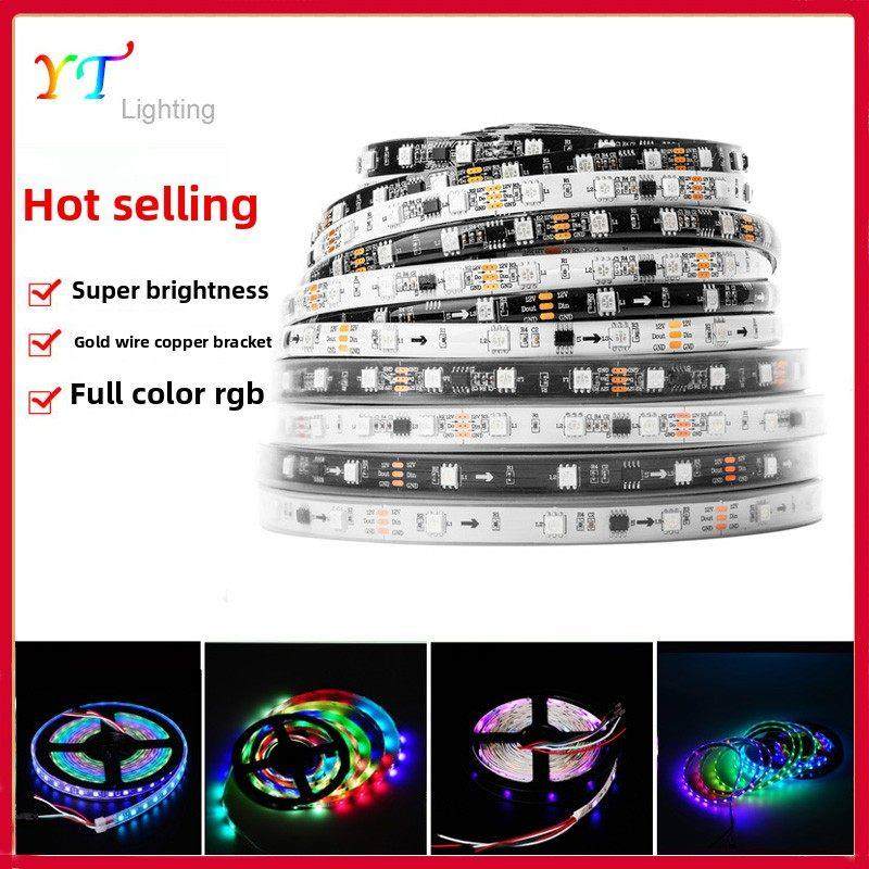 Ws2811全彩色Led高亮度外置Ic可编程Rgb流水罩户外工程软灯条