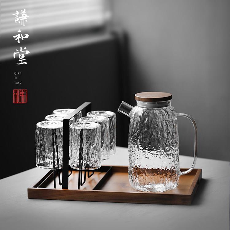谦和堂耐高温玻璃凉水壶家用大容量高端冷水壶凉开水杯茶具套装
