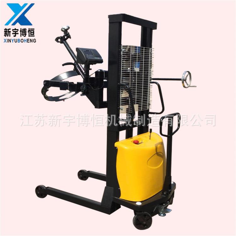 江苏电子称油桶堆高车翻转式式油桶升降倒料车计量量油桶叉车