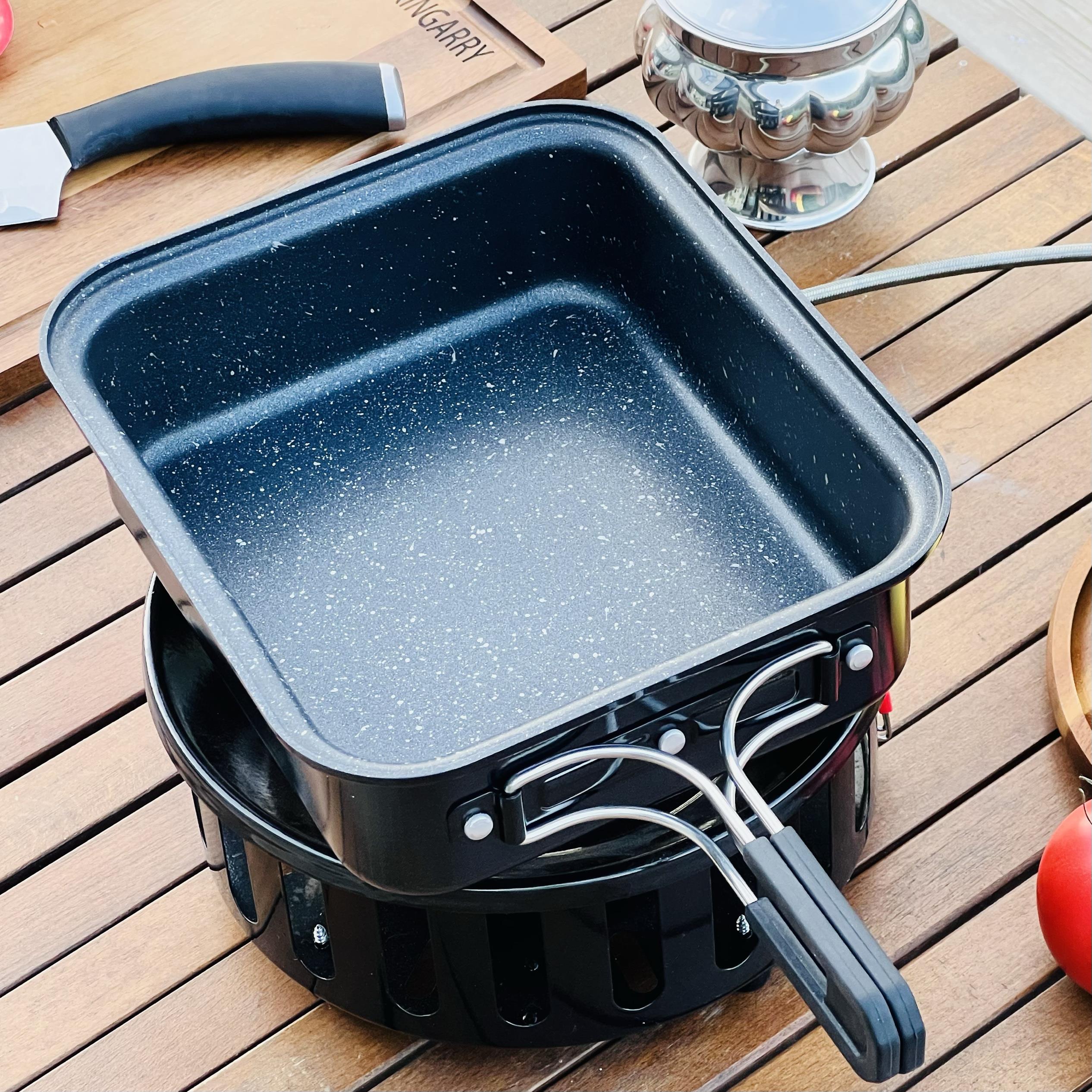 Magic chef全炉灶通用可折叠便携涂层方形煎锅24×20