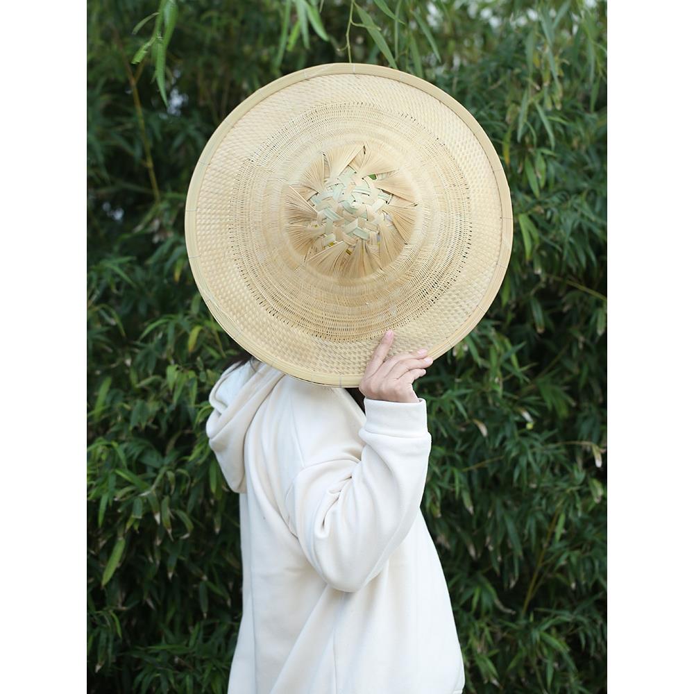 手工挂墙面手工斗笠帽子大号竹编遮阳帽防雨装饰古风斗笠舞蹈道具