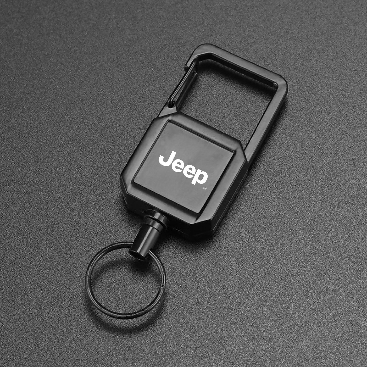 JEEP金属方形防丢钥匙扣伸缩绳