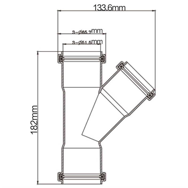 天力50mm直插管45度转接头 5公分管快速变角对接接头免打胶QS514