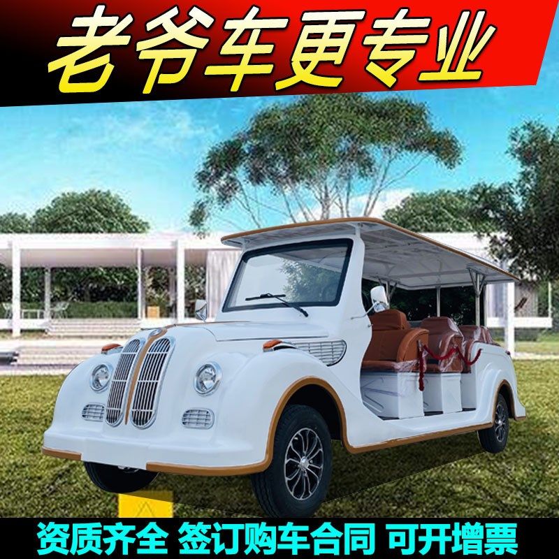 复古电动观光车看房景区观光老爷车酒店楼盘游览接待8-11座巡逻车