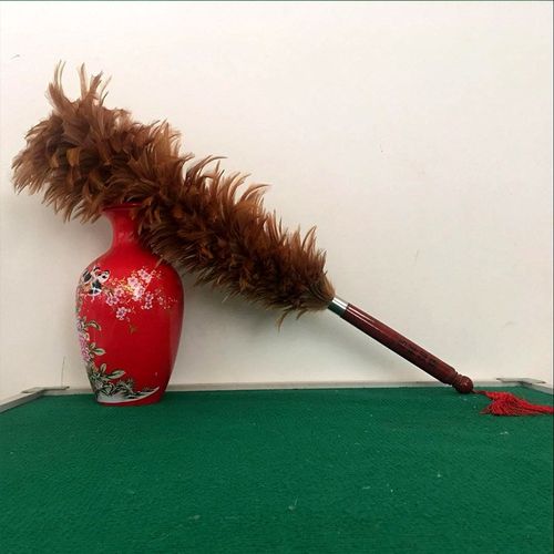 鸡毛掸子家用鸡毛扫除尘鸡毛掸  吉祥如意木手柄掸子