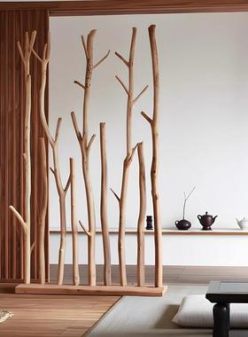 天然实木干树枝隔断装饰民宿屏风摆件幼儿园环创素材造景布置道具