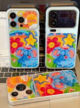 涂鸦彩虹小象适用iPhone17promax手机壳苹果16小米17华为mate80nova15K90p80magic8x200reno14荣耀500iqoo15