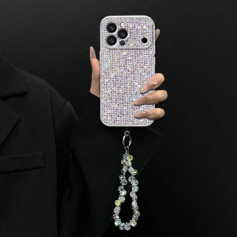 银色金属漆闪片适用于苹果17promax手机壳iPhone16pro新款iP15plus巨好看14pro全包air防摔13女款12保护11套