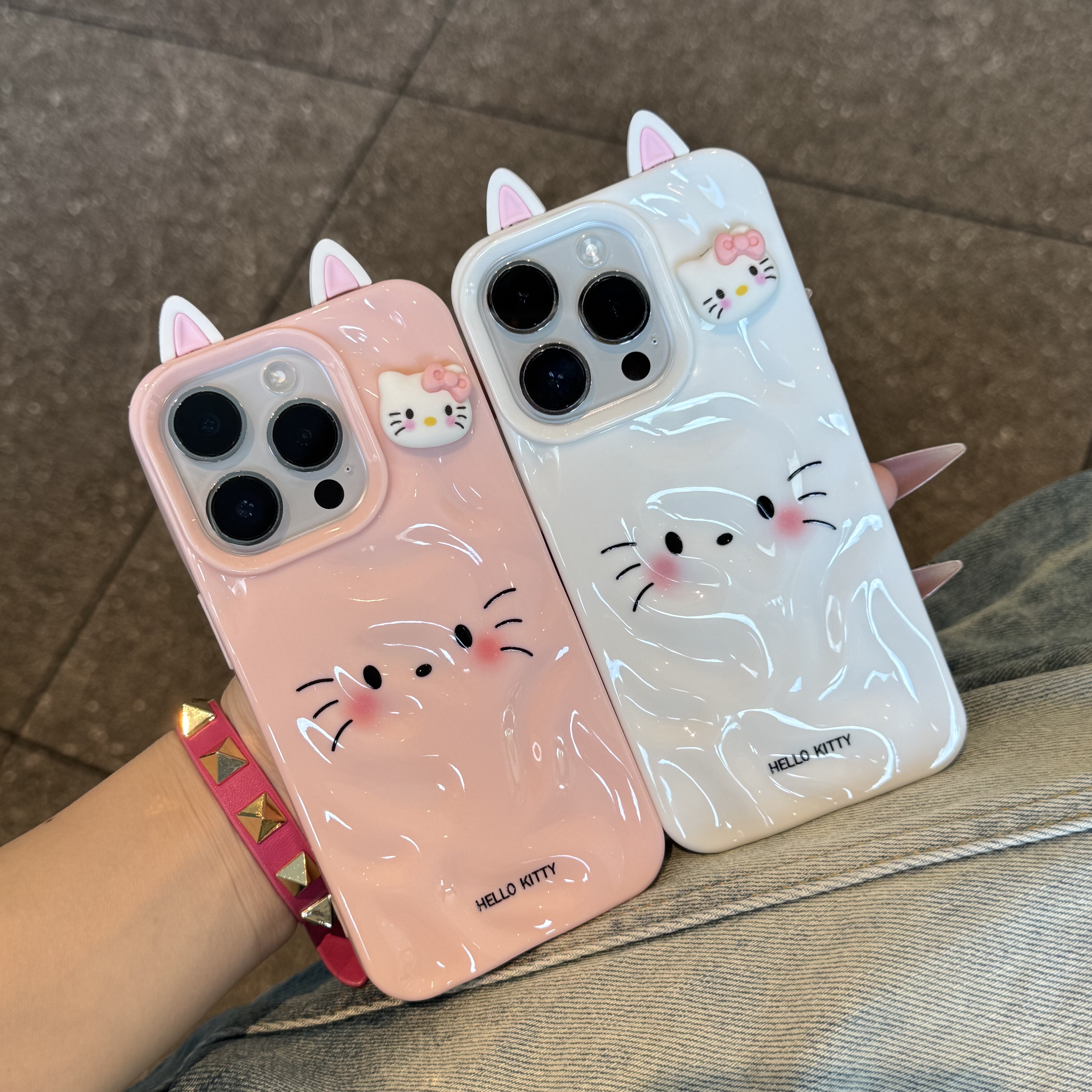 立体猫耳腮红kt新款适用苹果16Promax手机壳iPhone15Pro华为mate70pura80p60可爱14plus卡通13荣耀200nova12