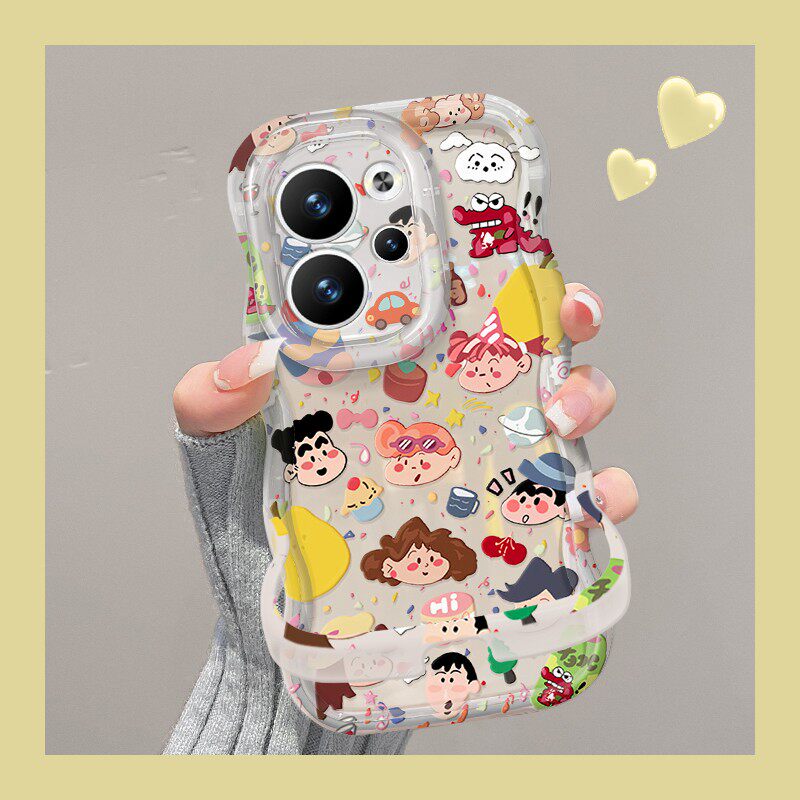 可爱小新家族适用于opporeno15pro手机壳reno14pro新款13双支架12全包reno防摔oppo女款11保护10/9/8/7/6/5套