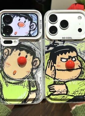 胖虎红鼻子支架新款适用苹果17Promax手机壳iPhone16pro小米15华为mate80pura70k90note14荣耀500x300iqoo13