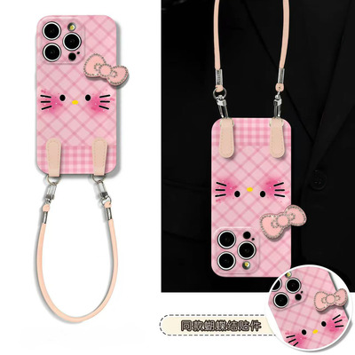 粉格哒kitty贴件挂绳适用苹果17Pro手机壳iPhone15max小米16华为mate80pura70k60reno14荣耀400x100note13s30