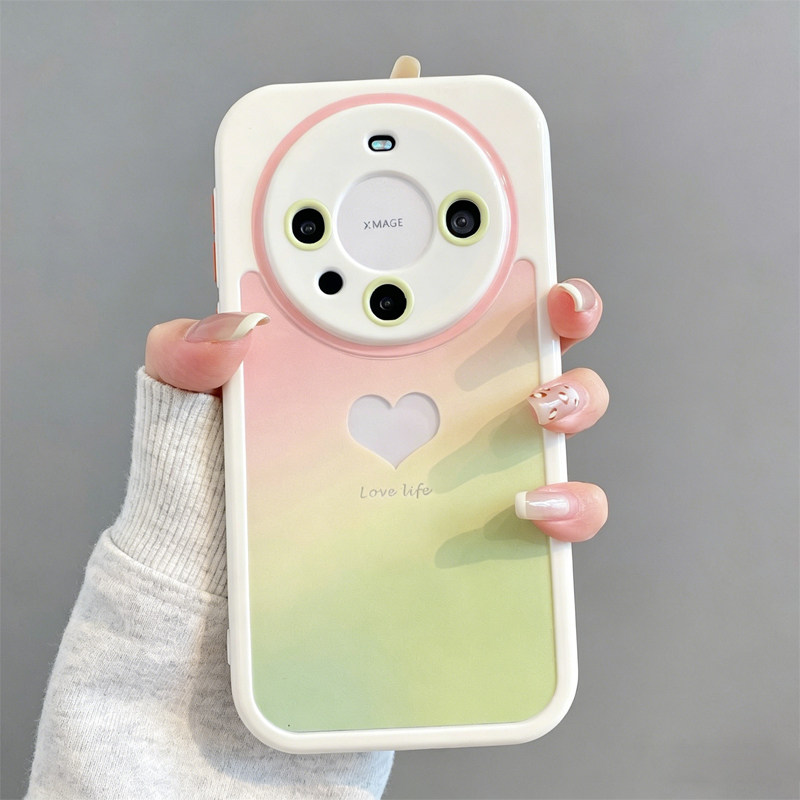 镂空爱心渐变适用iPhone17手机壳苹果16promax小米17x300华为nova14mate80p80K90荣耀500一加15magic8note15