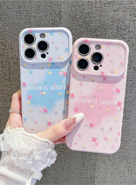 玫瑰碎花蝴蝶适用iPhone17promax手机壳苹果16华为mate80小米15reno14K90pura90nova13findx8x200Y300S30x70