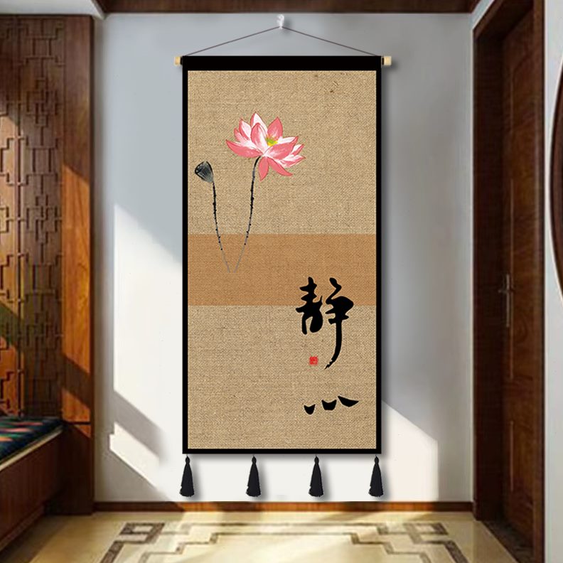 挂布中国风布艺新中式禅意挂画背景墙墙挂毯装饰画卧室客厅定制图片