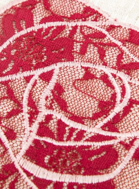 跨境蕾丝贴补绣花靠垫抱枕套 清新田园风格靠垫套 c-10649