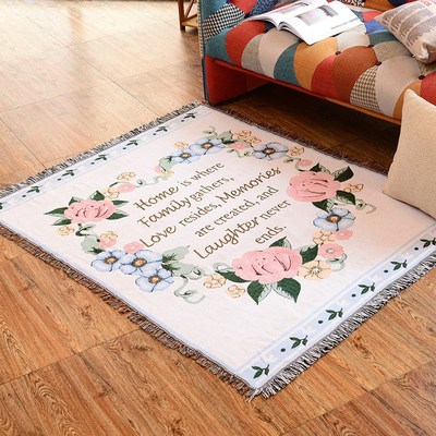 花环美式单人沙发巾布全盖套罩芝华士沙发垫老虎椅盖布北欧ins毯