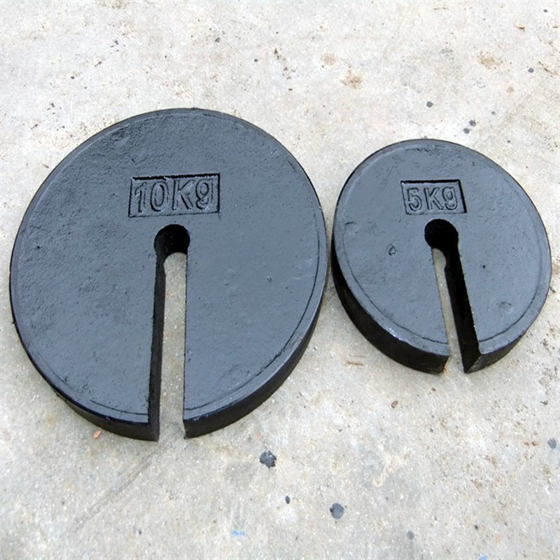 铸铁5kg10kg20公斤增坨砝码M1等级圆形开口法码25千克C型砝码