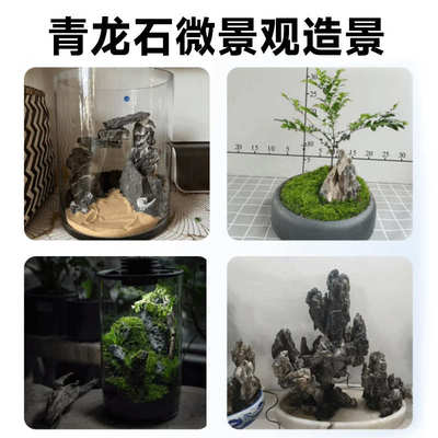 青龙石松皮石溪流石鱼缸造景石天然真石头草缸假山小块盆景微景观