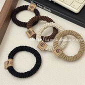 美拉德笑脸标头绳女o简约丸子头小肠发圈发绳百搭马尾橡皮筋皮套