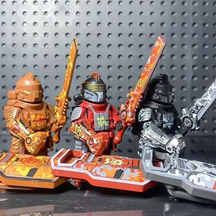 新款黑鹰七级套拳击大刀突击盾牌七级甲武器积木人仔拼装玩具