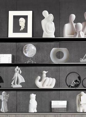 客厅现代抽象艺术酒柜摆件轻奢高档黑白系家居高级感小众软装饰品