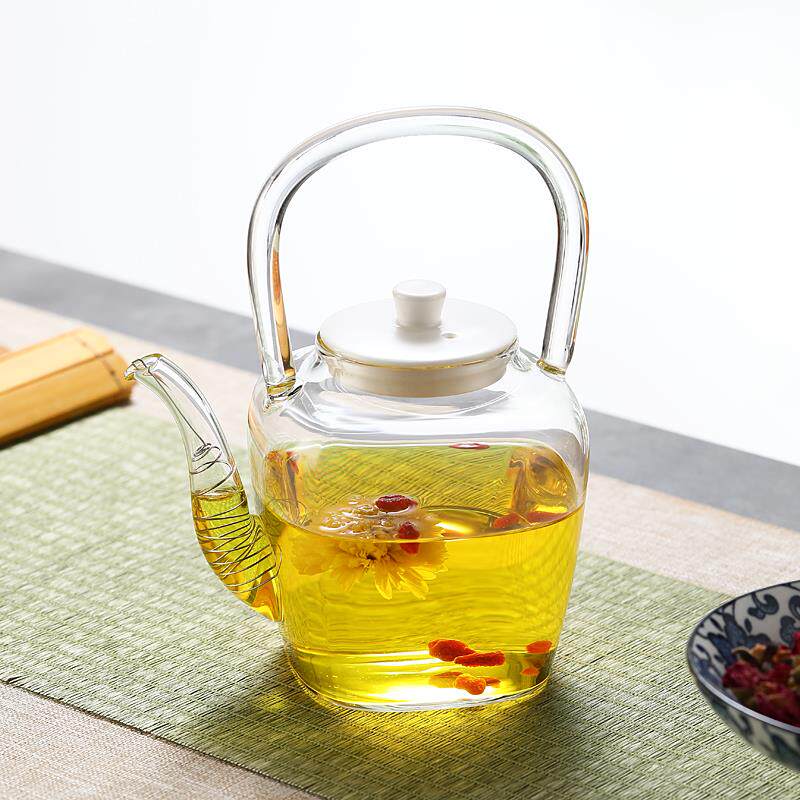 君子壶美人壶新中式茶饮玻璃器皿提梁高硼硅煮茶茶壶绿茶壶花茶壶