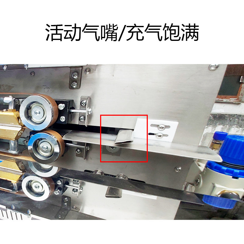 1002D充氮气封口机充气封口机商用自动连续食品薄膜吹气包装机