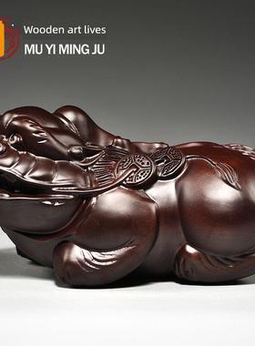 乌木雕花皮绣饰品，一副家居客厅入口店装修开业的新型家居礼品工