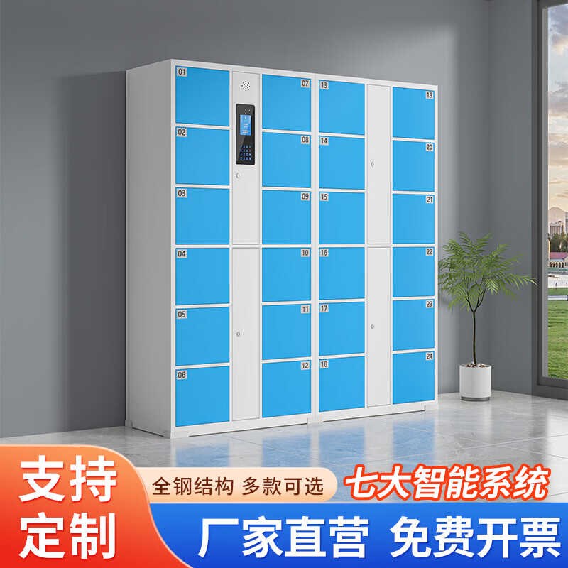 超市存包储物柜电子密码商场寄存柜红外条码指纹人脸刷卡手机扫码