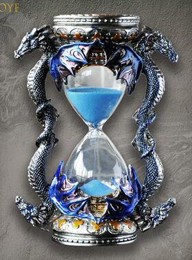 耶梦加得金属沙漏15分钟计时器龙形创意摆件家居饰品生日圣诞礼物