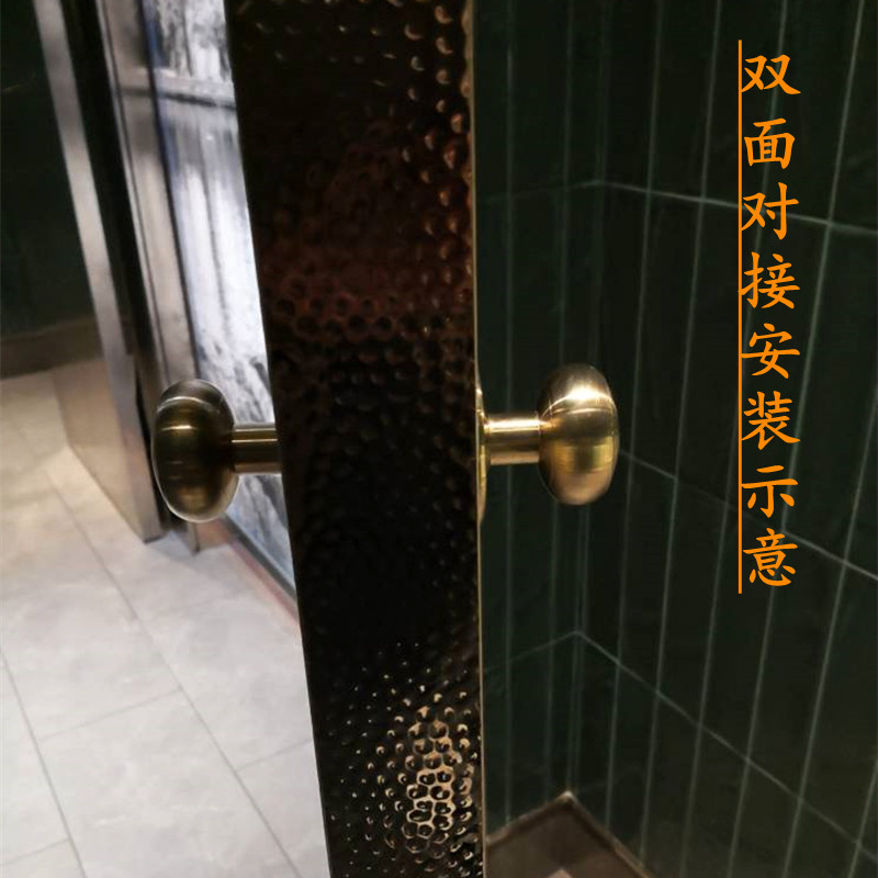 复古全铜加厚单孔球形拉手仿古纯铜明装拉手黄铜门古铜色把手房间