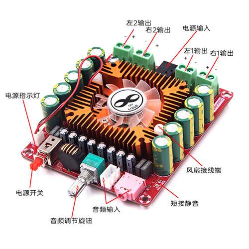 Gold-A011 TDA7850功放板四声道4*50W 汽车数字功放板  DC12V-16V