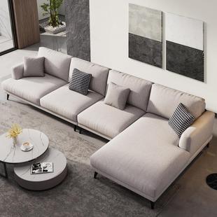 吉斯家具简约现代可全拆洗亚麻布艺沙发小户型一字直排四人位sofa