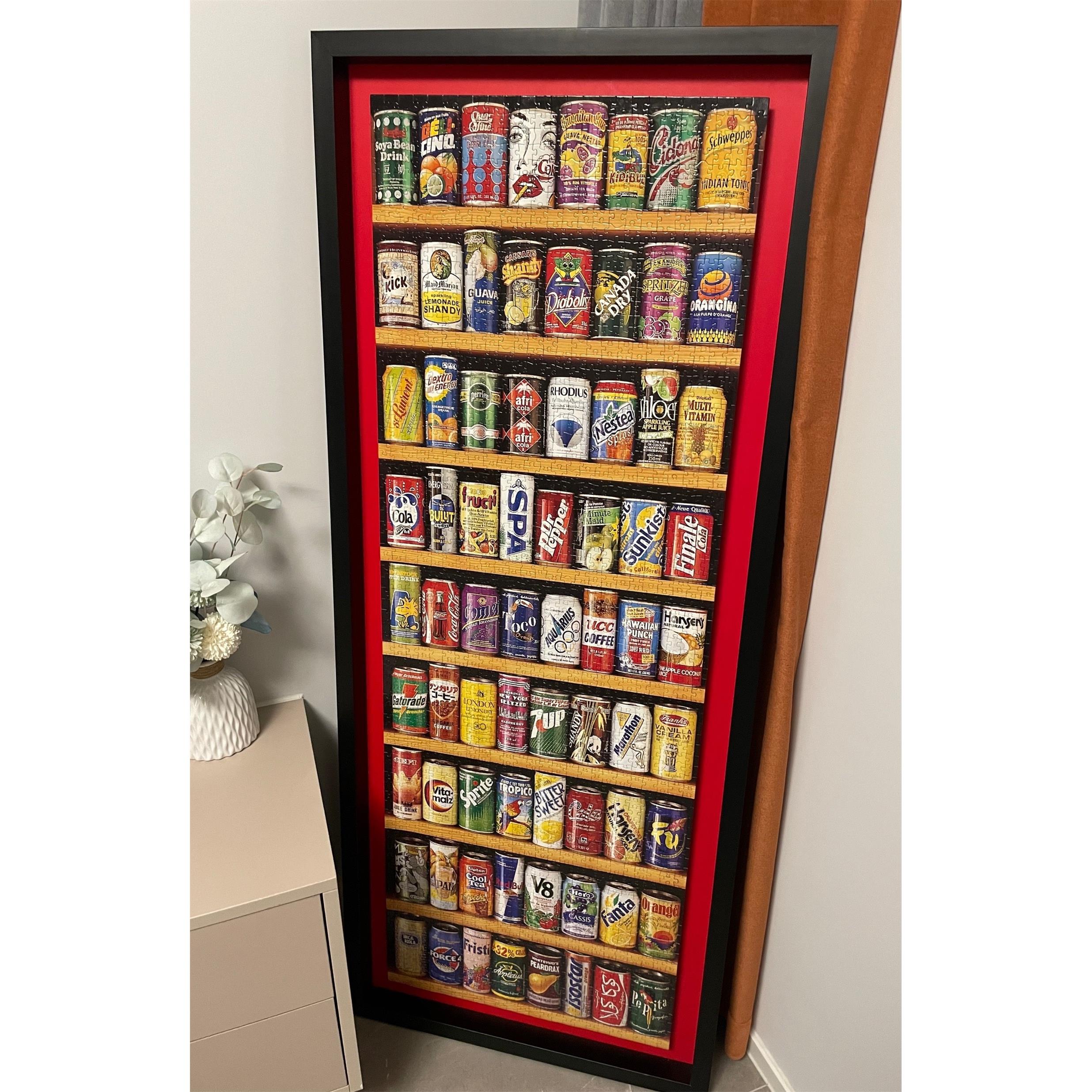 2000片实木拼图相框汽水罐拼图框悬浮立体1500片框架酒瓶画框挂墙