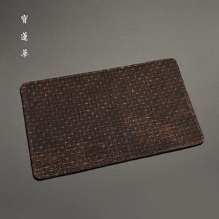 含丝干泡茶席布艺茶垫 复古十字纹香云纱茶席 隔热布垫茶杯垫壶垫