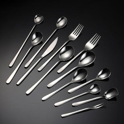 埃恩304不锈钢餐具040德系餐叉水果叉圆勺雪糕勺边缘圆滑厚重礼品