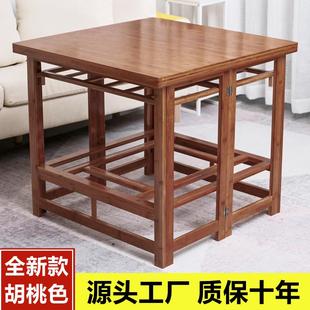 多功能取暖桌80加大正方形烤火架子 烤火桌子家用实木可折叠冬季