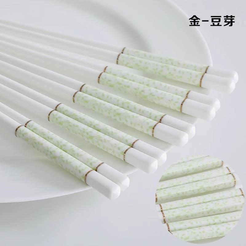 景德镇陶瓷筷子新款高级不发霉家庭防霉防滑高档餐具骨瓷筷子家用