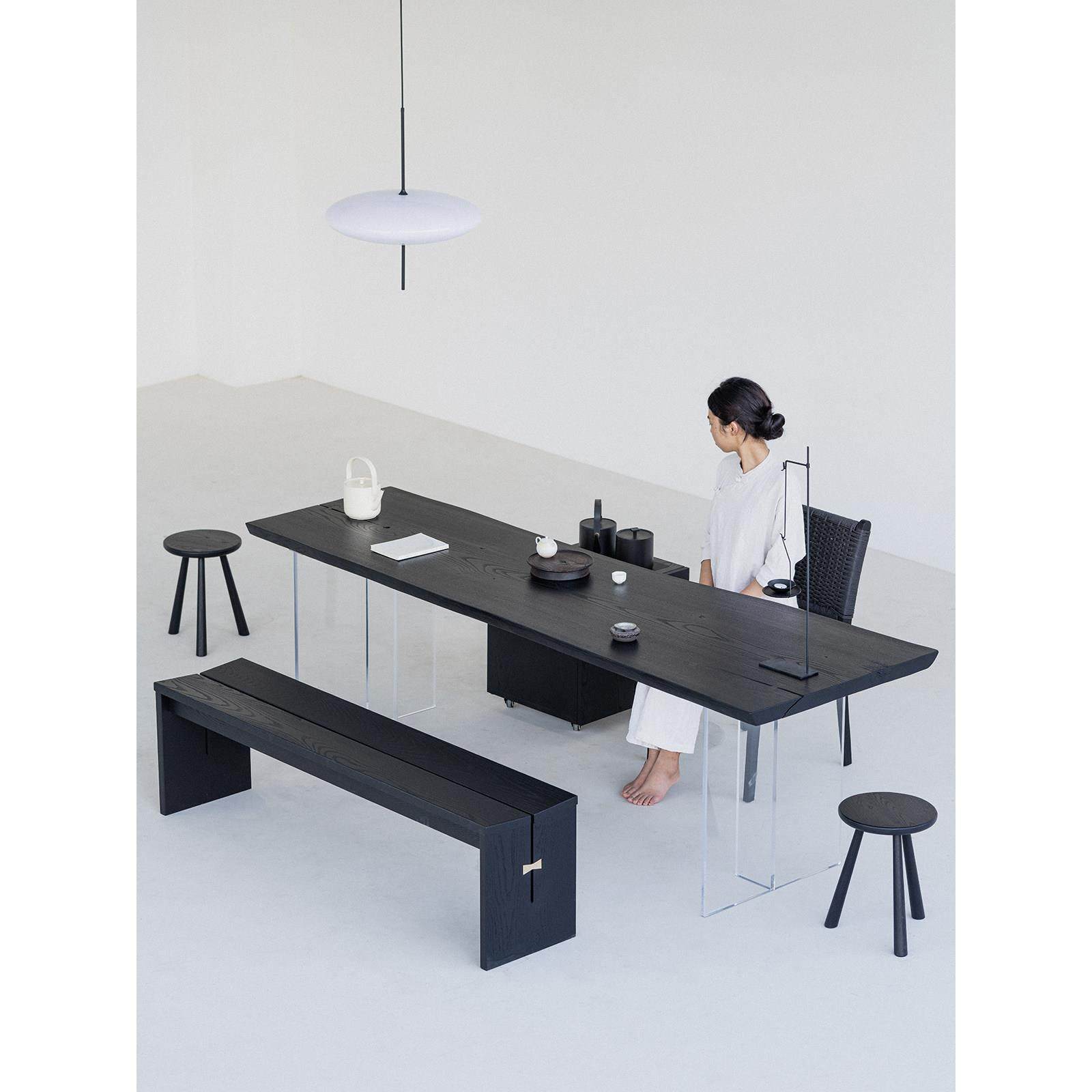 叁几 山海茶桌 侘寂风碳化实木餐桌家用阳台白蜡木黑色桌子书桌,住宅家具,家用茶台/茶桌,淘宝优惠券,粉丝福利购,淘宝优惠卷