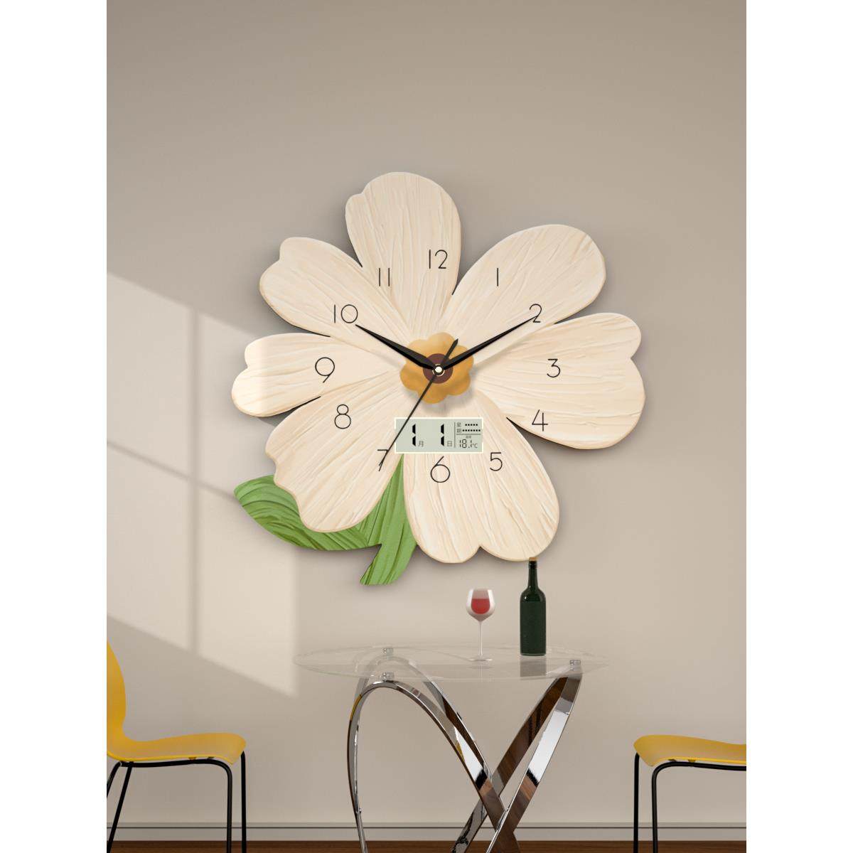 万年历网红挂钟客厅家用钟表静音表新款时钟挂墙免打孔石英钟挂表