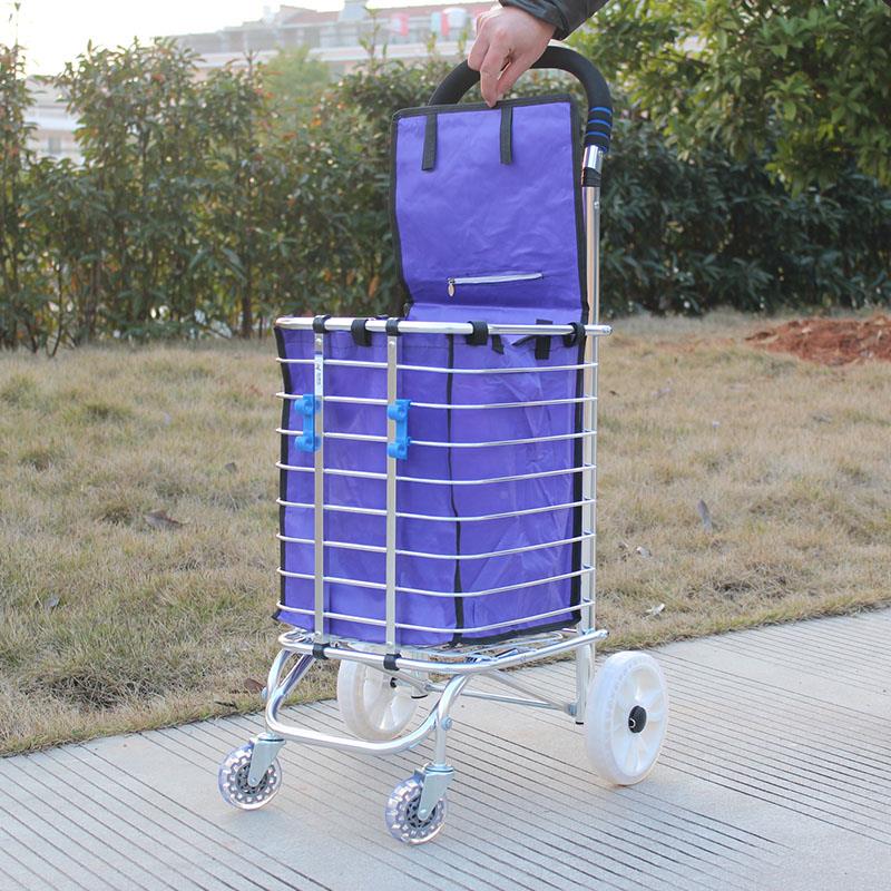 铝合金携可折叠车可式买 菜物车两轮手购拉车老人小ELA推车行李车