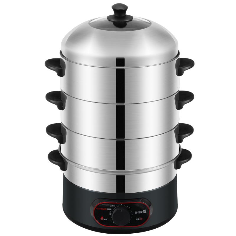电汽3蒸锅04不锈钢电蒸笼QM-Q5-F3多功能约定时保温快速蒸锅预电