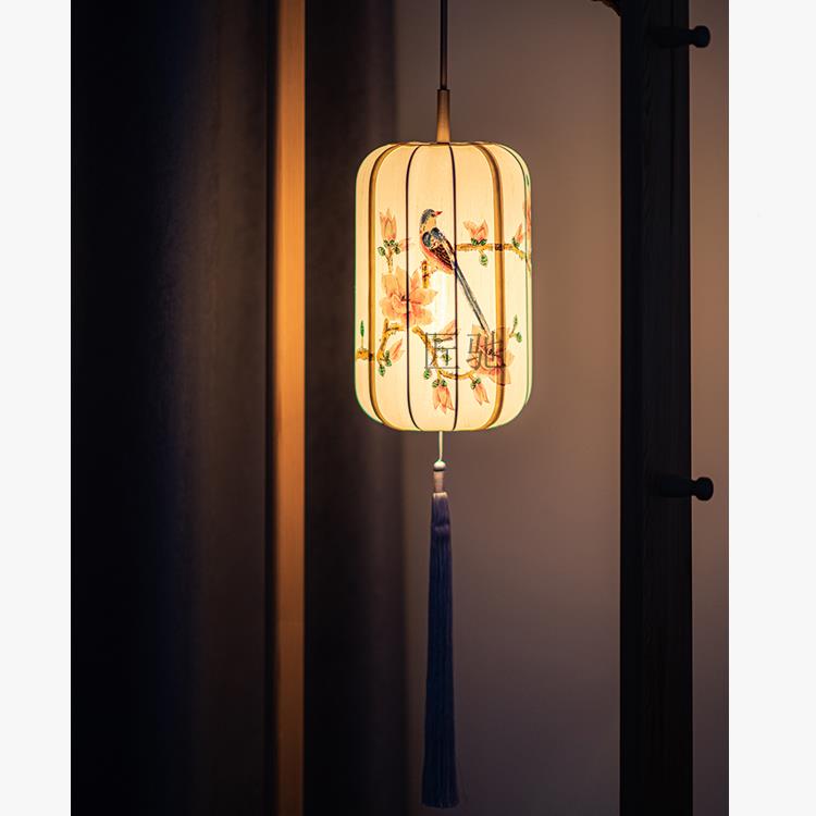 宋代美学新中笼式单手绘复古DSZ001卧室床头灯中吊国风书过房道宫
