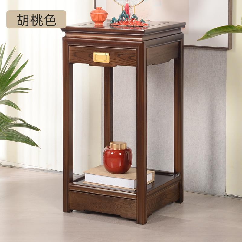 新中摆式实木鱼缸花架盆景架几置物02-66架奇石件小茶头方形桌角