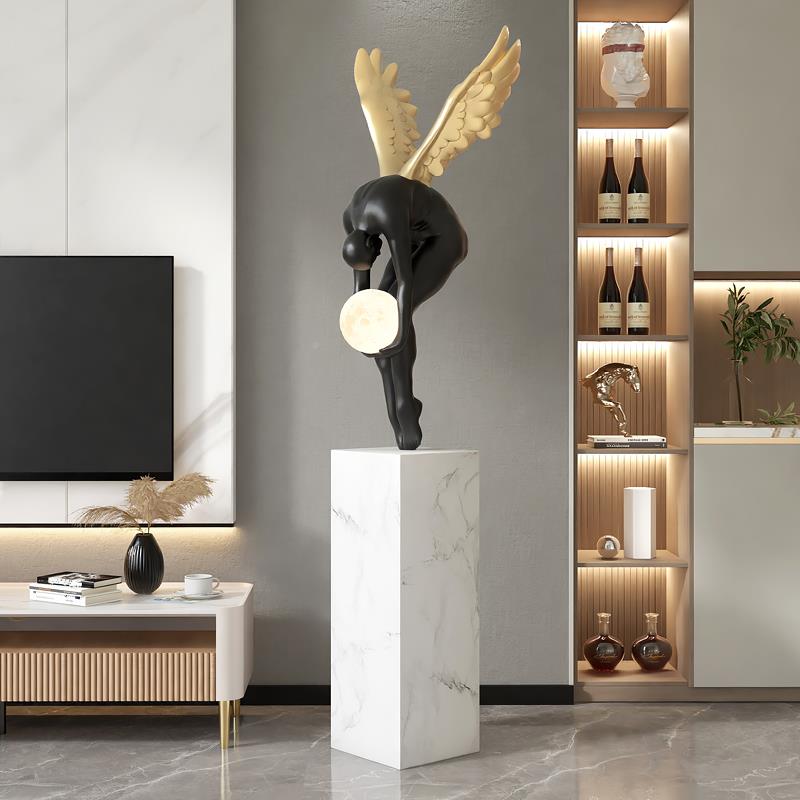 人雕塑物意极简艺术落摆件展厅地店yc190820式铺玄关美陈轻奢高级