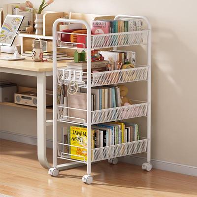 动小书架落地置物架客厅零食推MX2025.3车可移带轮学生书本收纳书