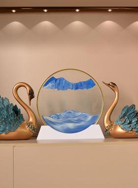 奢高端天鹅酒餐架装饰客LZT厅柜电视柜装饰轻具酒柜装饰乔迁礼品