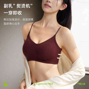 方糖小猪内衣女美背小胸聚拢无钢圈收副乳防下垂文胸罩2025新款